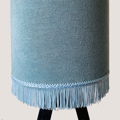 ontwerper het doel plank Lampenkap uni blauw franje - FG Fabrics
