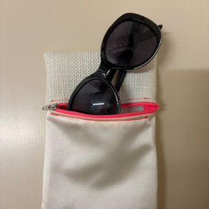 Glasses case with neon zipper