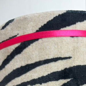 Lampenkap zebra velvet, roze bies